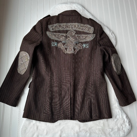 Marc Ecko Immortalize Blazer Sport Coat Jacket Mens Large Egyptian Stripe - Picture 1 of 9